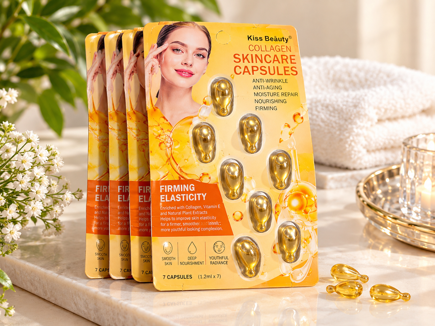 Capsules de soin au collagène pour le visage